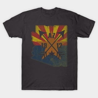 Vintage Arizona State Flag Map Love Home Vacation T-Shirt